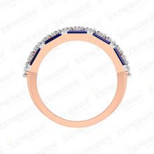 14K Gold Diamond Engagement Band Ring With Sapphire Stone Sarafa Bazar India