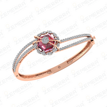 Radiant 14K Rose Gold Diamond Fancy Gemstone Bracelets Sarafa Bazar India