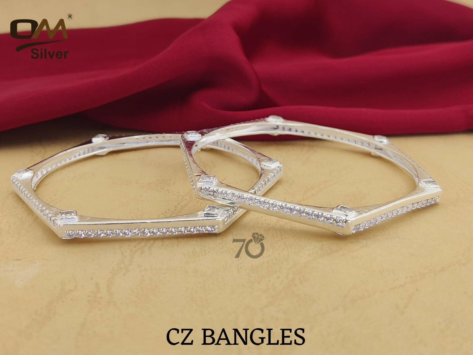 Silver CZ Bangles Sarafa Bazar India