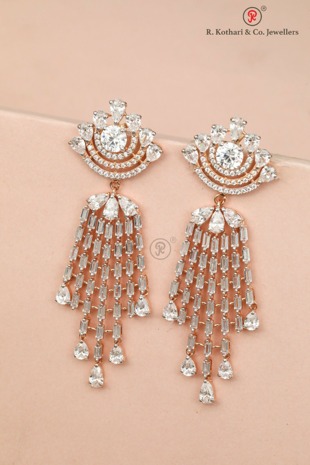 Rose Gold Earrings Sarafa Bazar India