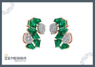 Natural Gemstone Stud Earrings in 14K Rose Gold