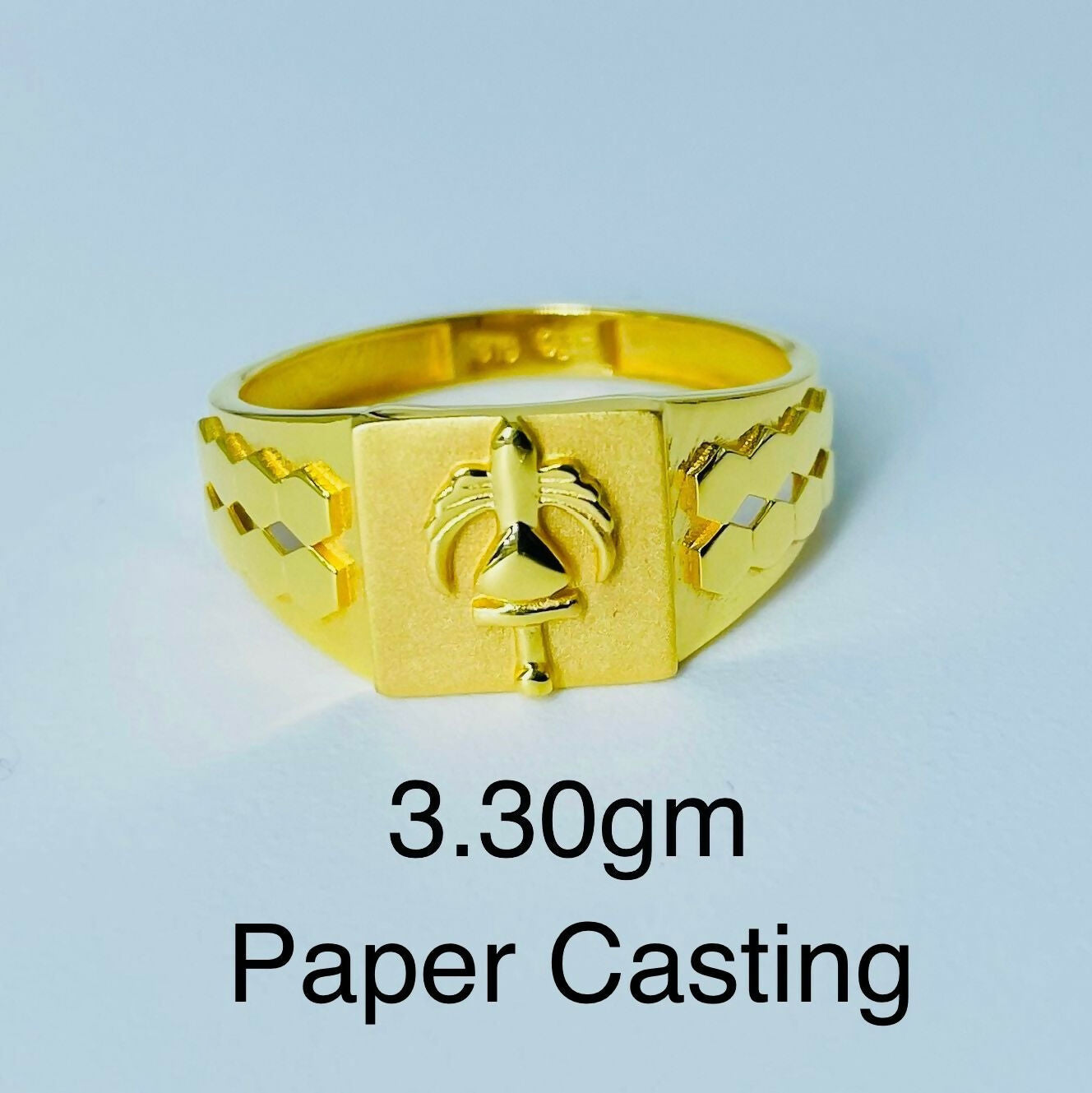 22kt Paper Casting Gents Ring Sarafa Bazar India