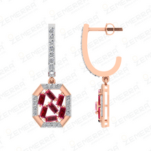 Radiant 14K Rose Gold Diamond Ruby Baguette Bali Sarafa Bazar India