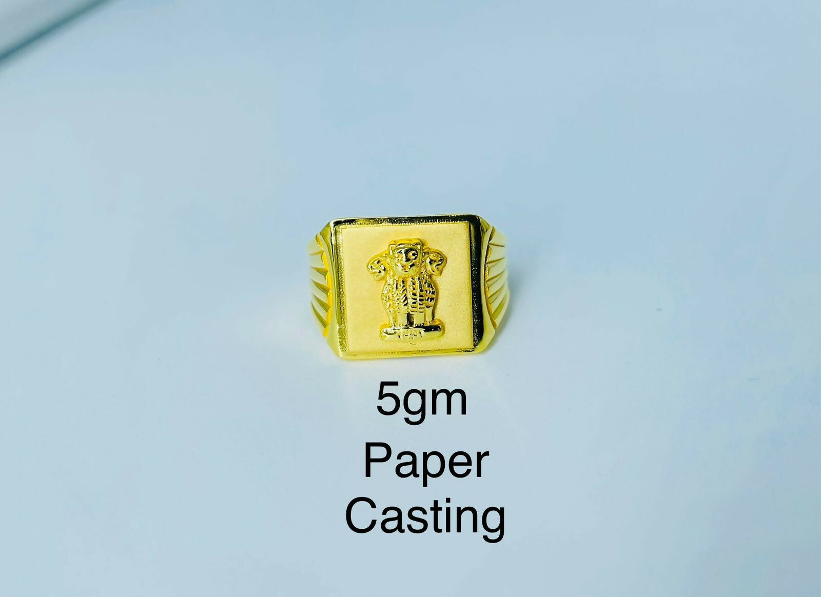 22kt Paper Casting Gents Ring Sarafa Bazar India