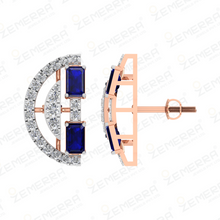14K Rose Gold Diamond Modern Line Art Pendant Set Sarafa Bazar India