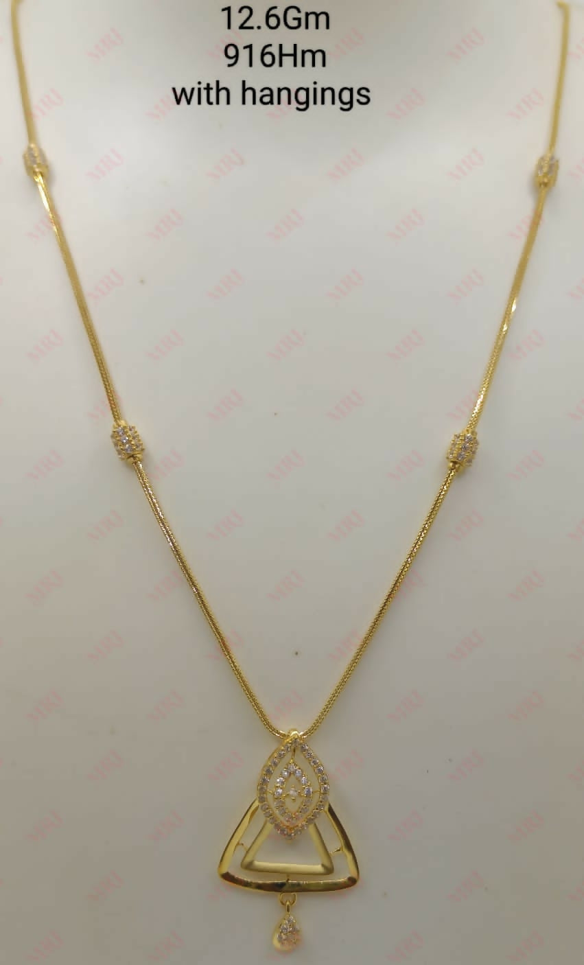 22kt CZ Chain Set Sarafa Bazar India