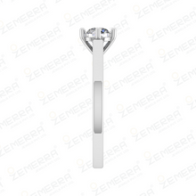 Round Cut Solitaire Diamond Ring In 14K White Gold Sarafa Bazar India