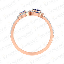 Stylish 14K Rose Gold Diamond Open Adjustable Ring Sarafa Bazar India