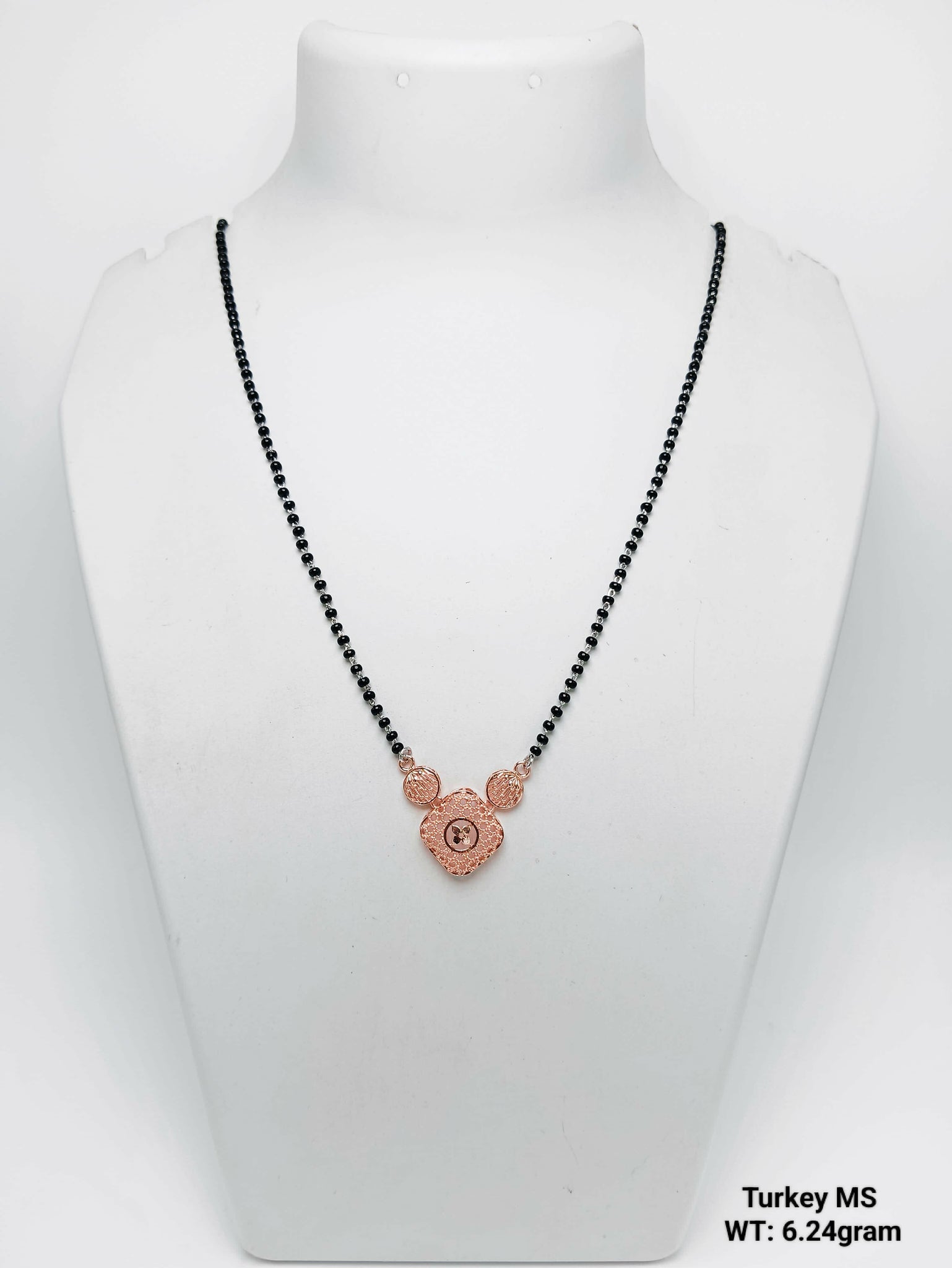 925 Silver Rose Gold Turkey Mangalsutra Sarafa Bazar India