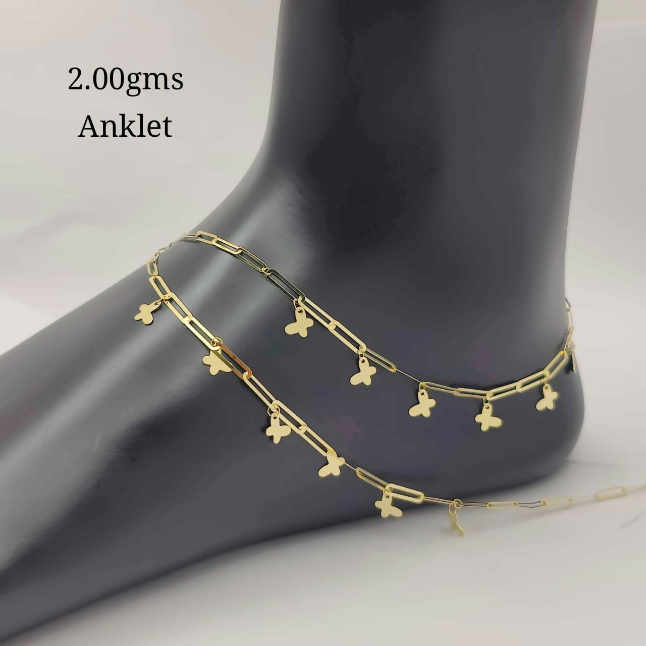 18kt Italian Anklet Sarafa Bazar India