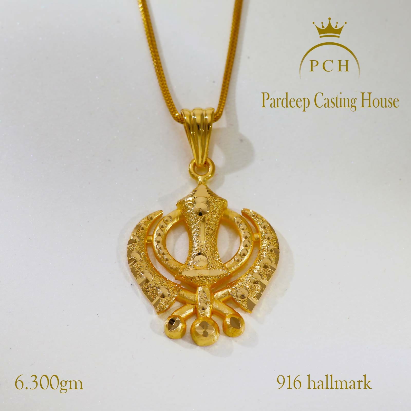 Punjabi Sikh Khanda Pendant Sarafa Bazar India