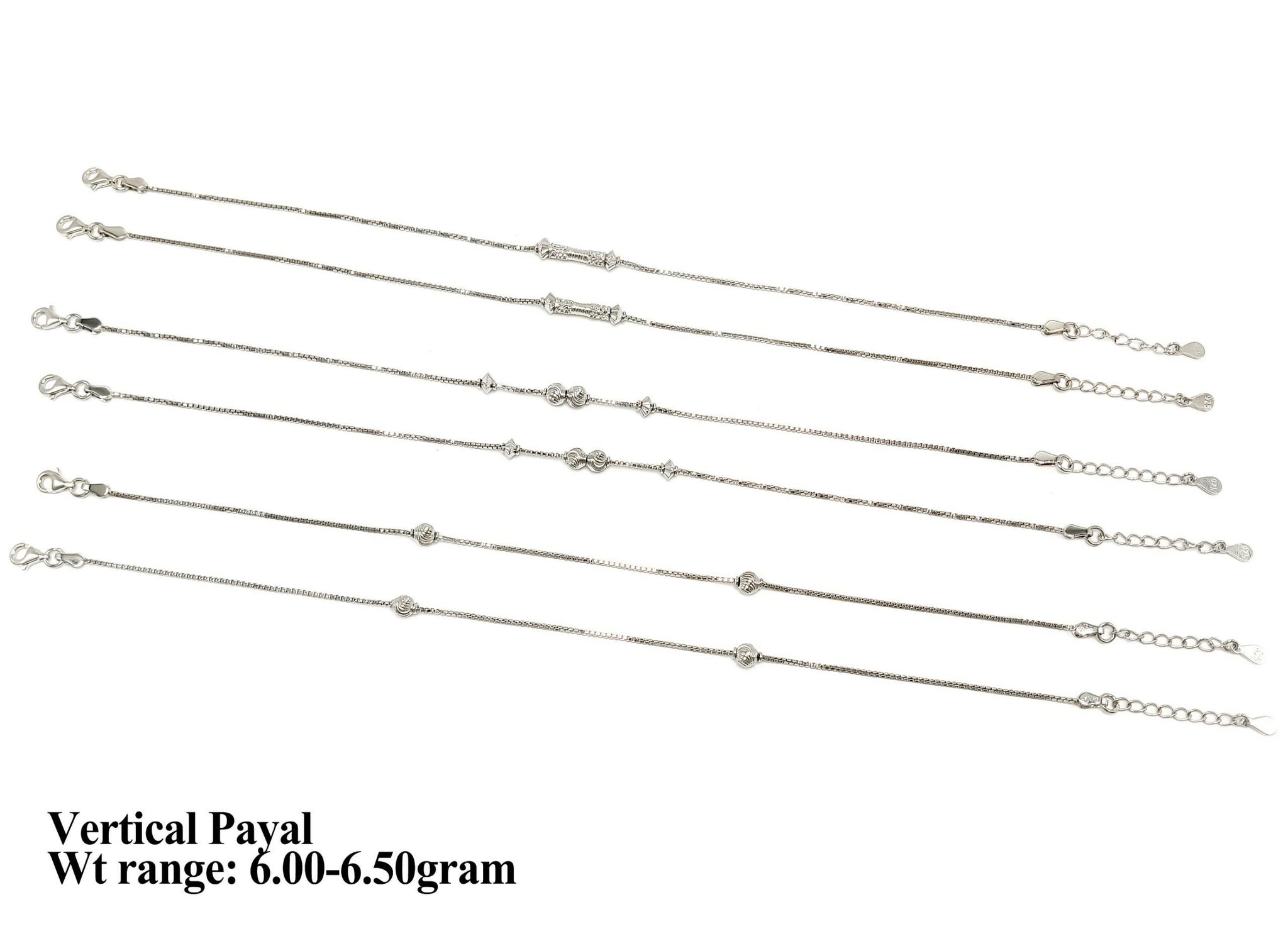 925 Silver Vertical Payal Sarafa Bazar India