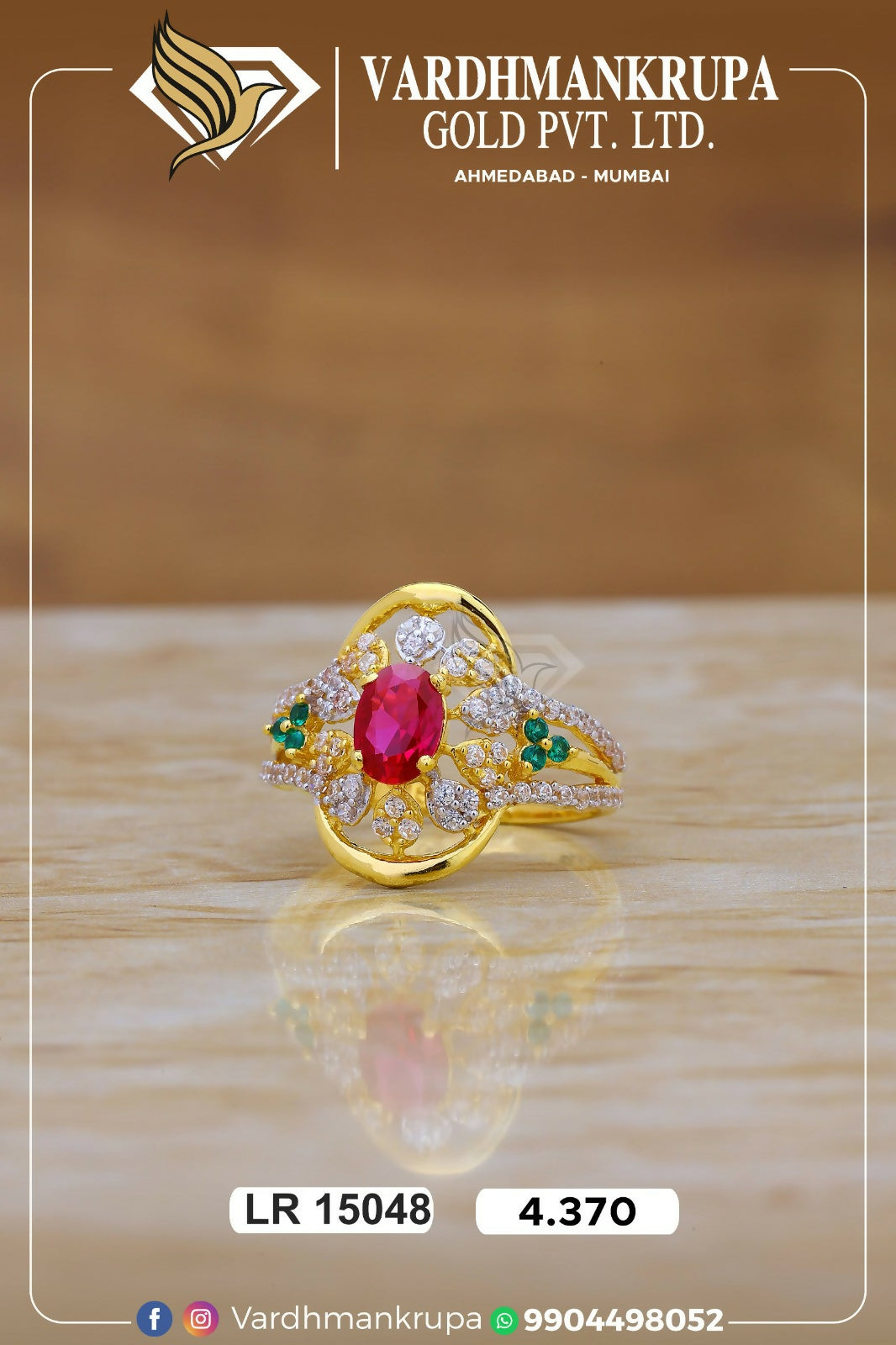 CZ Ladies Ring Sarafa Bazar India