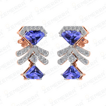 Elegant 14K Rose gold Diamond Tiered Drop Pendant Sarafa Bazar India