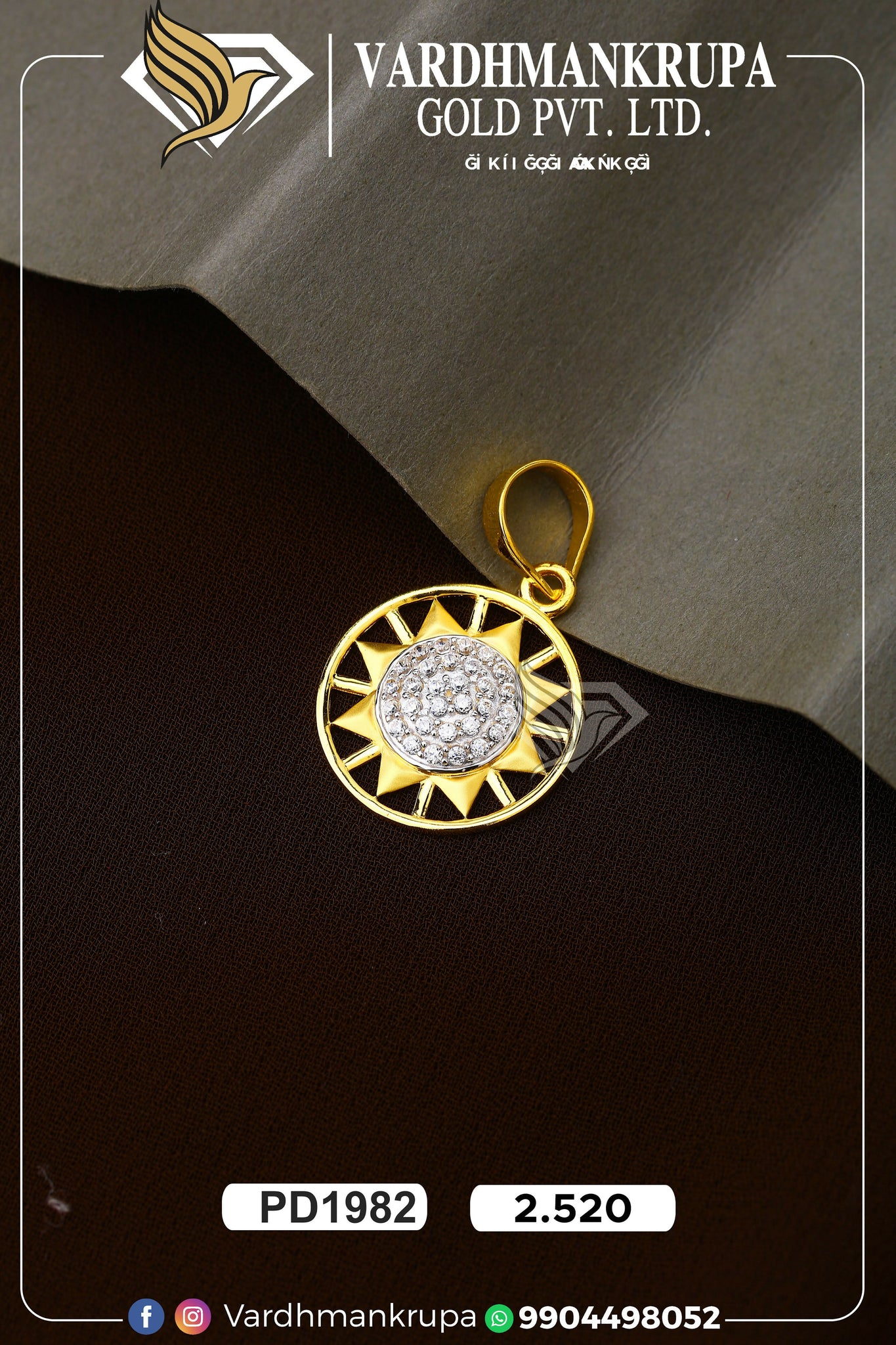 CZ Ladies Pendant Sarafa Bazar India