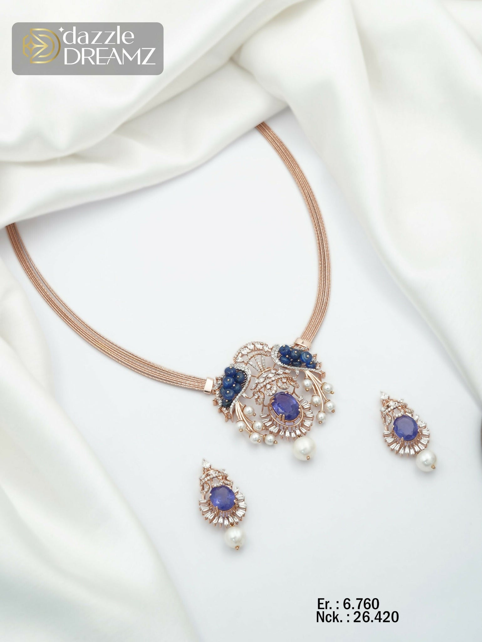 Rose Gold Necklace Sarafa Bazar India