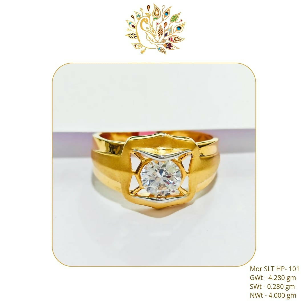 22kt CZ Stoneless Solitaire Rings Sarafa Bazar India