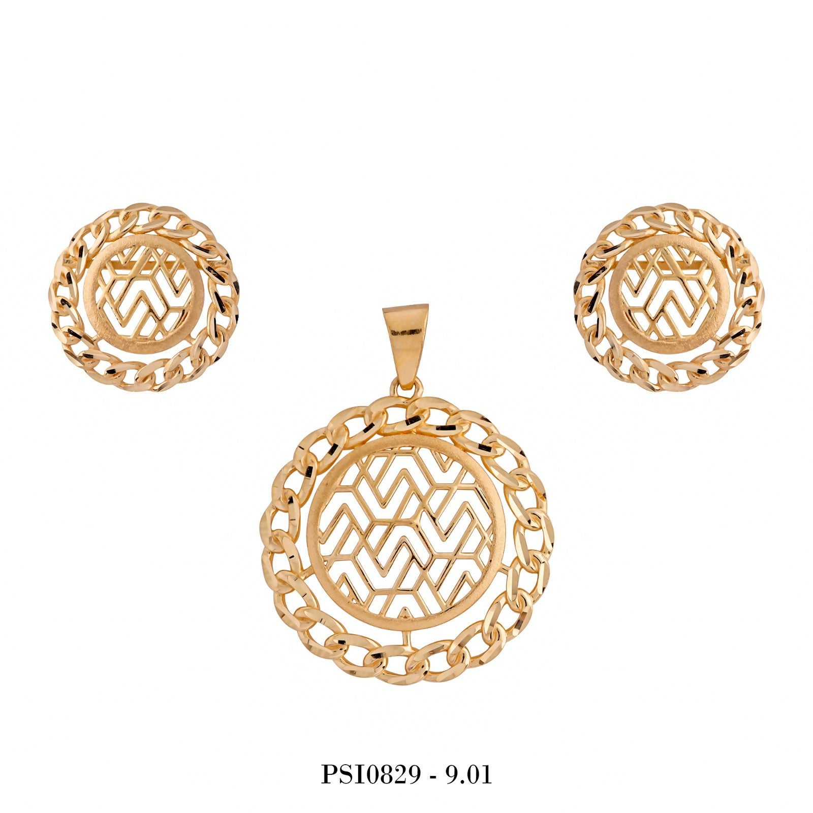 Plain Casting Pendant Set Sarafa Bazar India