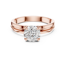 Round Cut Lab Grown Diamond Women's Ring 9Kt Rose Gold LR-5 Sarafa Bazar India