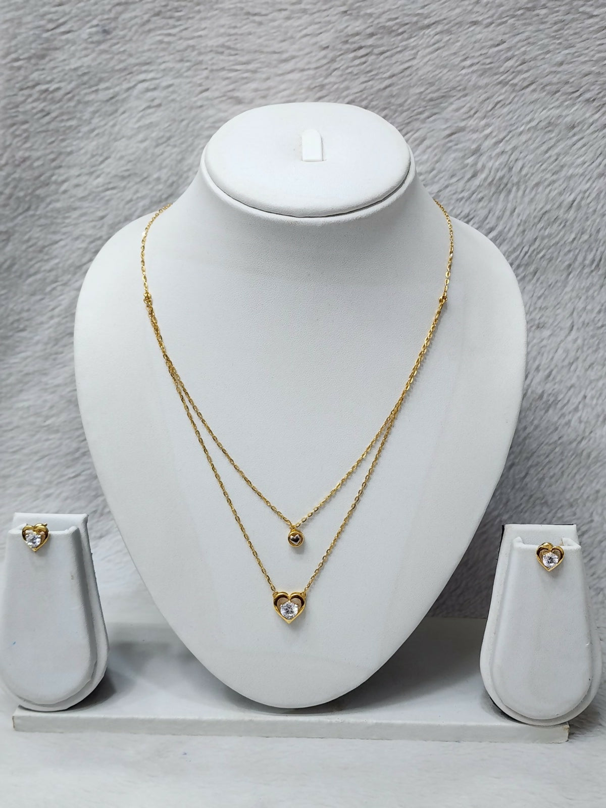 22kt Single Stone Chain Set Sarafa Bazar India