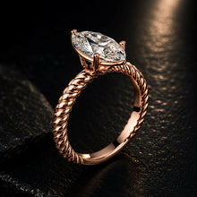 Pear Cut Lab Grown Diamond Women's Ring 9Kt Rose Gold LR-73 Sarafa Bazar India