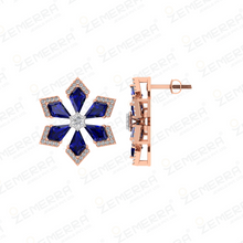 Unique 14K Rose Gold Blue Kite Cut Diamond Pendant Set Sarafa Bazar India