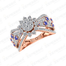 Vintage Floral Diamond Ring in 14K Rose Gold Sarafa Bazar India