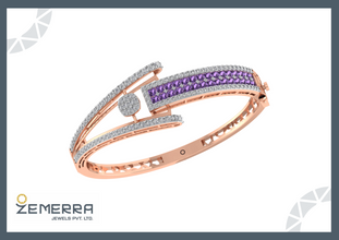 14K Rose Gold Diamond Unique Bracelets Sarafa Bazar India