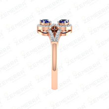 14K Rose Gold Diamond Engagement Ring For Her Sarafa Bazar India