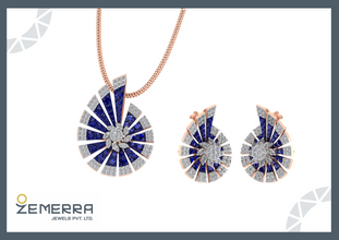 Unique 14k Rose Gold Diamond Pendant Set Fine Jewelry For Her Sarafa Bazar India