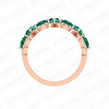 Sparking Diamond Pears Cut Band Ring in 14K Gold Sarafa Bazar India