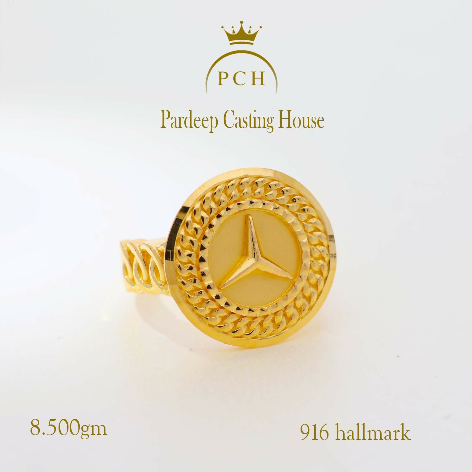 Copy of Royal Textured Gold Ring for Men Sarafa Bazar India