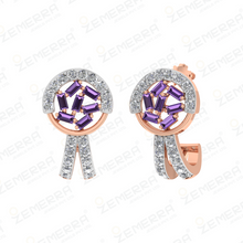 Luxurious 14k Rose Gold Diamond Hoop Earring Sarafa Bazar India