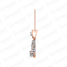 Diamond Pendant Sets with Blue Gem in 14K Gold Sarafa Bazar India