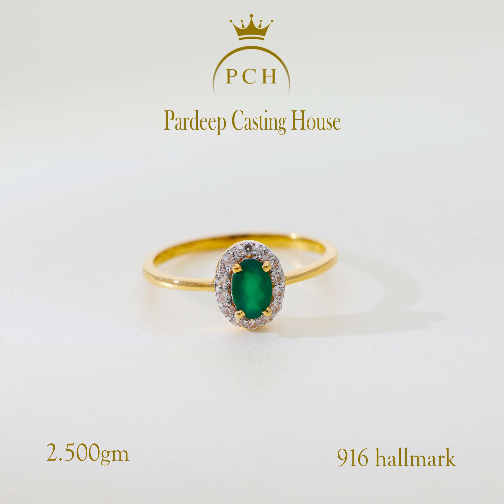 Minimalist Emerald And Stone Ring Sarafa Bazar India