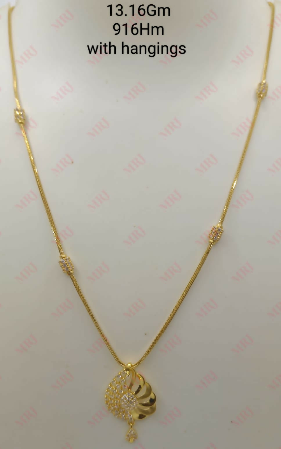 22kt CZ Chain Set Sarafa Bazar India