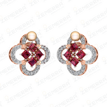 Lavish 14k Rose Gold Diamond Floral Design Pendant Set Sarafa Bazar India