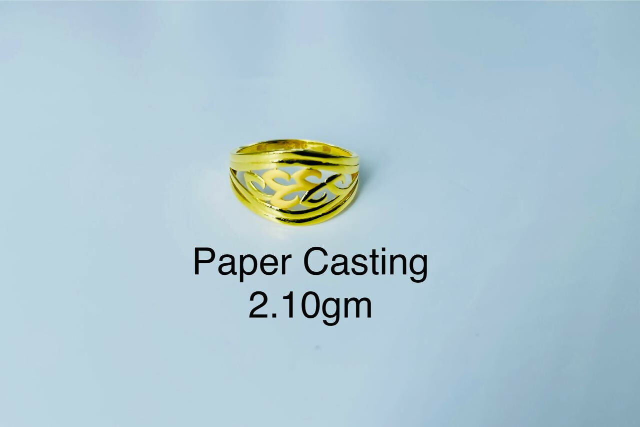 22kt Paper Casting Ladies Ring Sarafa Bazar India