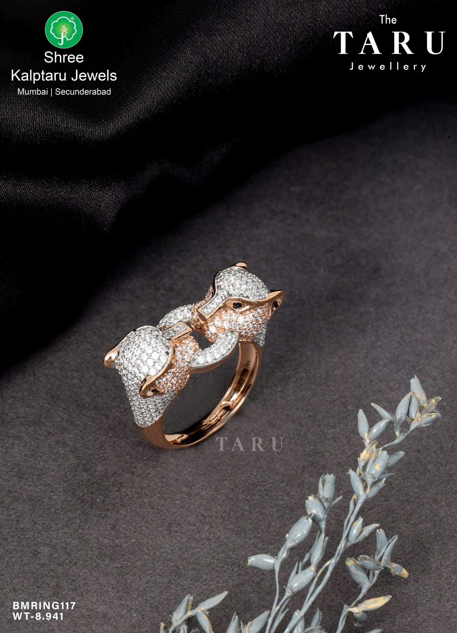 18kt Rose Gold Ladies Ring Sarafa Bazar India