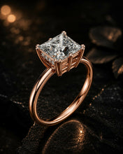 Princess Cut Lab Grown Diamond Women's Ring 9Kt Rose Gold LR-65 Sarafa Bazar India