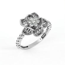Round Cut Flower Lab Grown Diamond Ring | 14Kt Gold | Ladies Daily Wear Ring Sarafa Bazar India