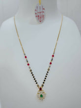 Short mangalsutra cz colour stones Sarafa Bazar India