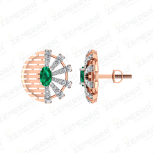 14K Rose Gold Diamond Circle Pendant Set Design Sarafa Bazar India