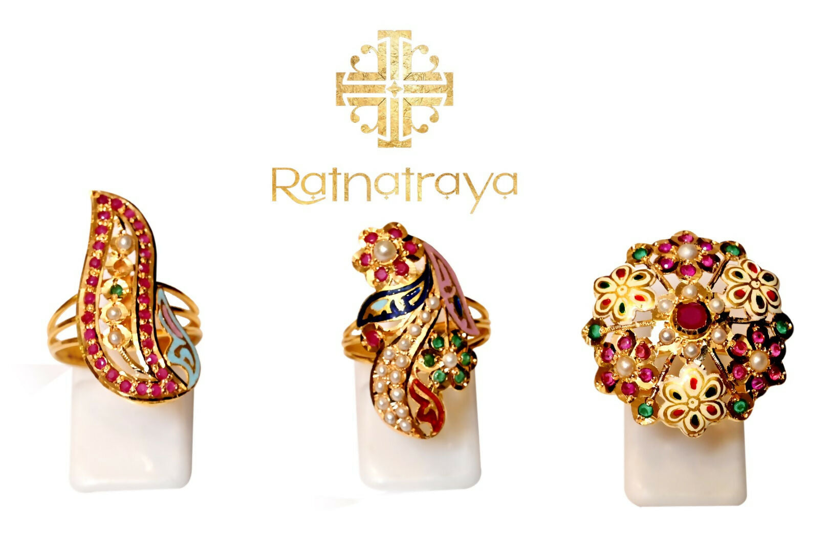 Jadau Ladies Rings Sarafa Bazar India