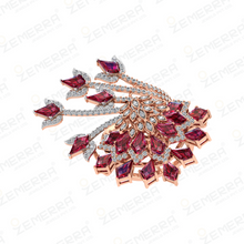 Trendy 14K Rose Gold Diamond Floral Ring Sarafa Bazar India