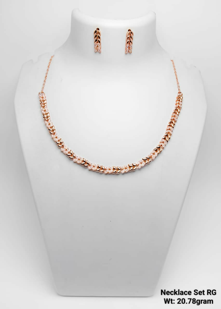 925 Silver Gold Plated Necklace Set Sarafa Bazar India