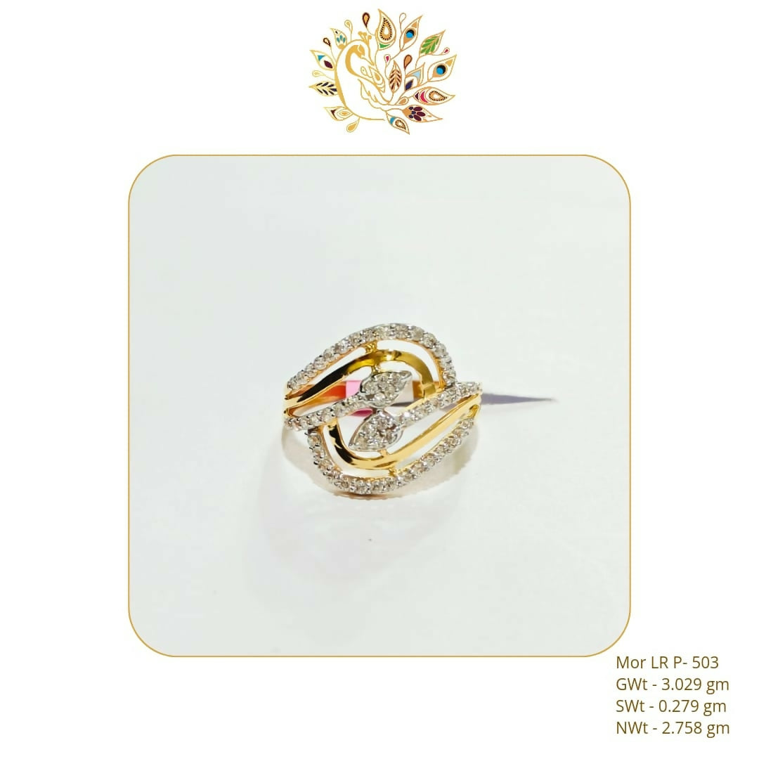 22kt Mor CZ Stoneless Ladies Ring Sarafa Bazar India