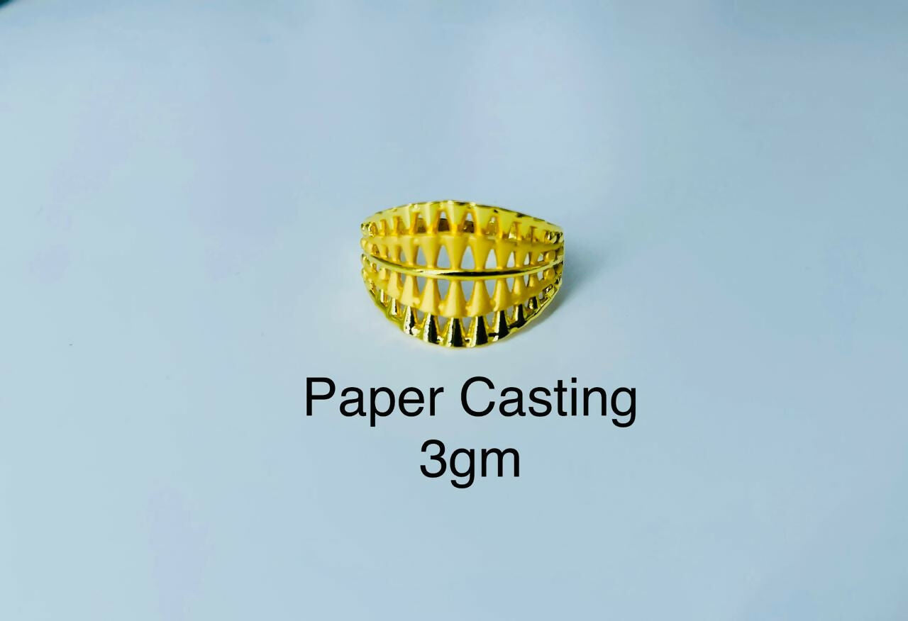 22kt Paper Casting Ladies Ring Sarafa Bazar India