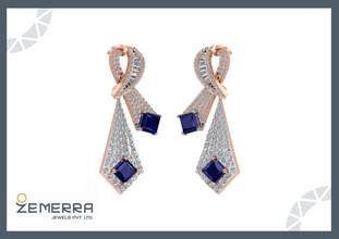 Best-selling 14K Rose Gold Diamond Dangle Earring Sarafa Bazar India