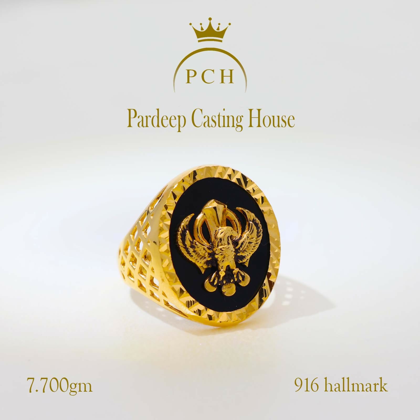 Copy of Royal Crown Gold Gents Ring Sarafa Bazar India